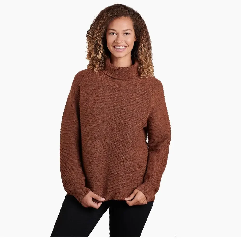 Kuhl Solace Turtleneck Sweater Women's Size Medium Brown Copper EUC 4406 Outdoor - Picture 1 of 13